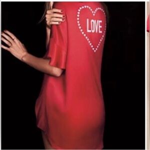 VICTORIA'S SECRET SATIN FLOUNCE SLEEVE KIMONO ROBE RED O/S One Size